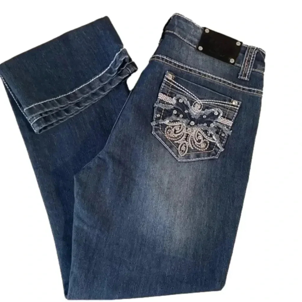 Live Hard woman’s embellished jeans‎